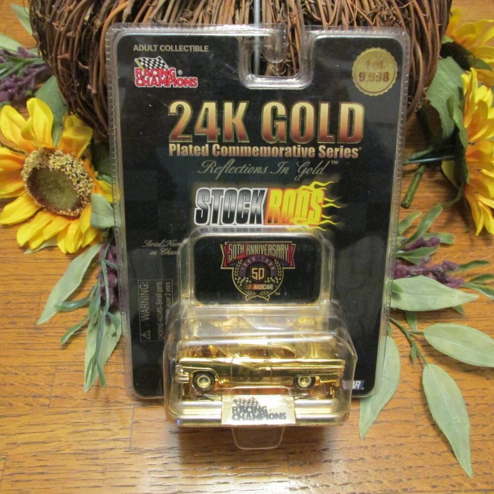 J129-NIB Racing Champions Stock Rods 24K Gold Plated #99 1998 NASCAR 50th - Picture 1 of 5